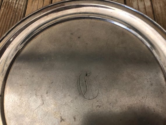 Antique Derby Silverplate Olde English Letter C Plate Derby Silverplate 10 665