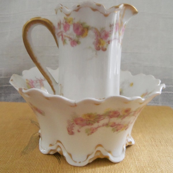 Antique Haviland Limoges China Creamer Sugar Bowl