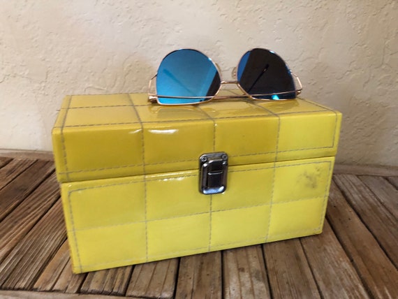 Vintage Yellow Jewelry Box