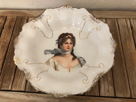Antique German Victorian Girl Bowl