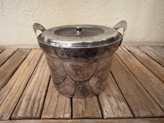 Vintage Quality Italian Silver Metal Lidded Pot Container