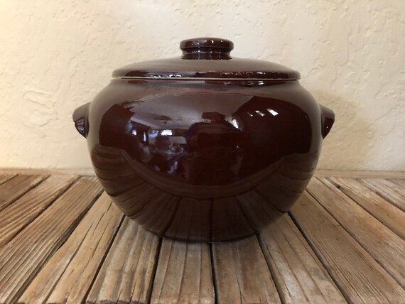 Vintage Brown Bean Pot Made in USA