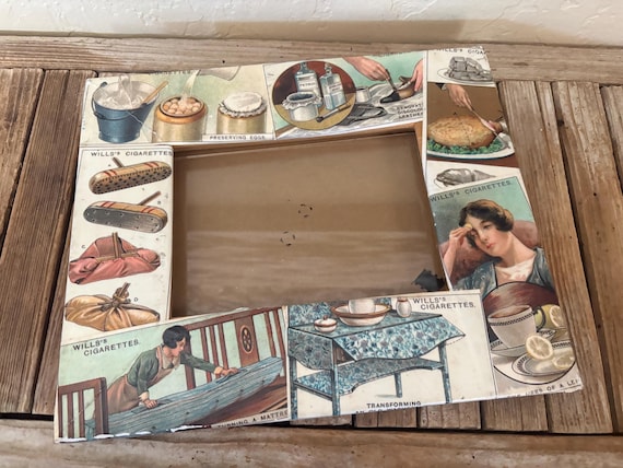 Vintage Decoupage Wills Cigarettes Picture Frame 7" x 5".