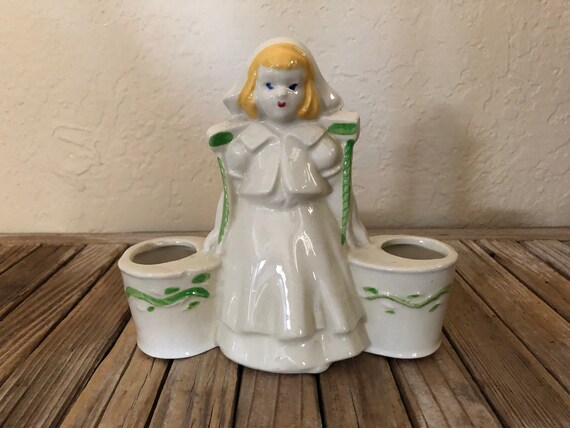 Collectible Art Deco Dutch Milk Maid Planter Vase