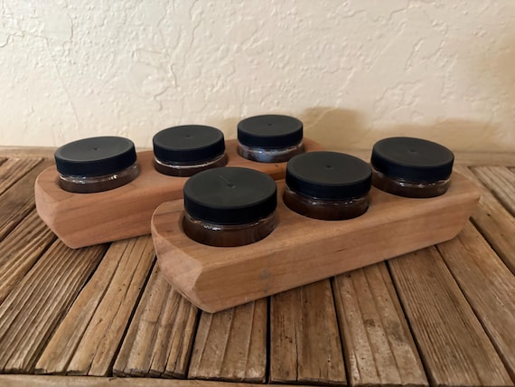 Vintage Handmade Wood and Glass Art Watercolor Storage