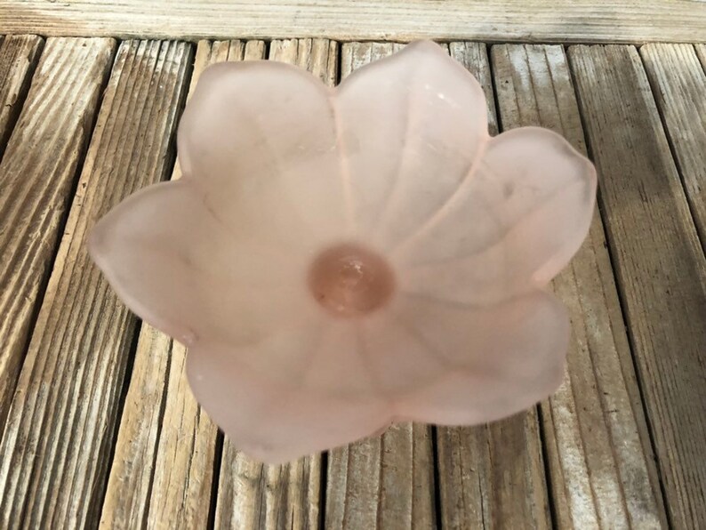 Vintage Smoky Pink Flower Dish
