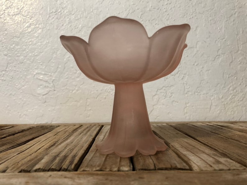 Vintage Smoky Pink Flower Dish
