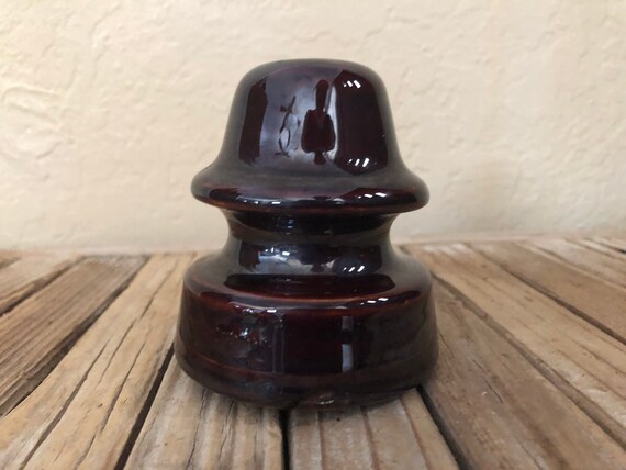 Vintage Brown Porcelain Insulator