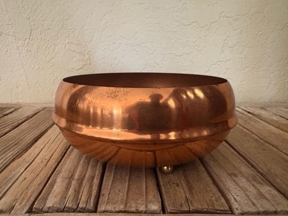 Mid Century Coppercraft Guild Footed Copper Pot