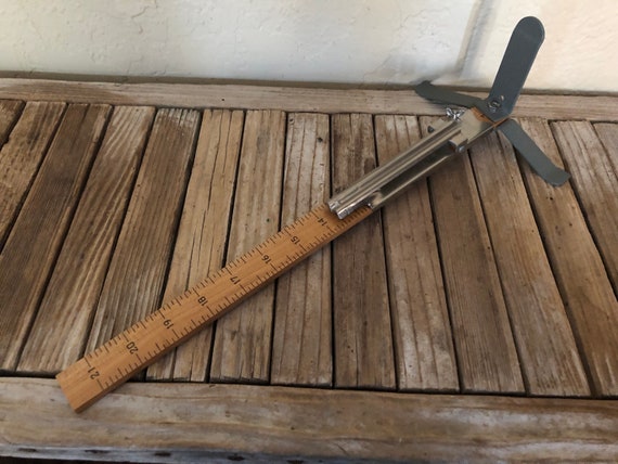 Vintage Industrial Pin It Skirt Maker Wood Ruler
