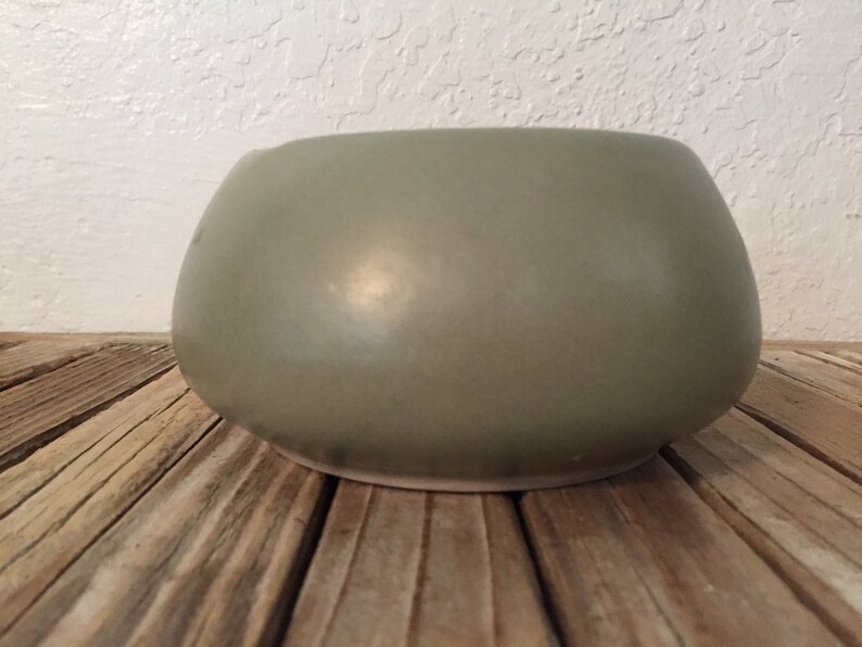 Vintage Pale Matte Green Vase Etsy