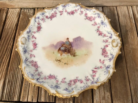 Antique Pheasant  French LS & S Limoges Plate Wall Hanging