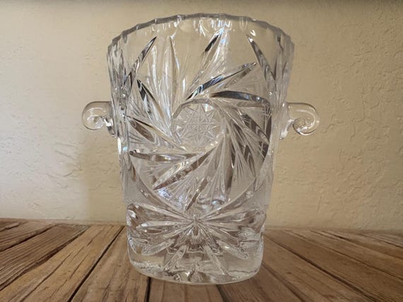 Antique Crystal Glass Ice Bucket