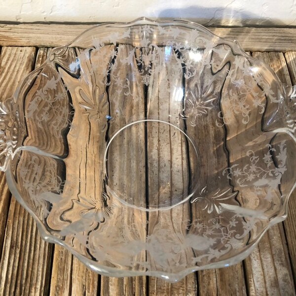 Etched Glass Bowl - Etsy