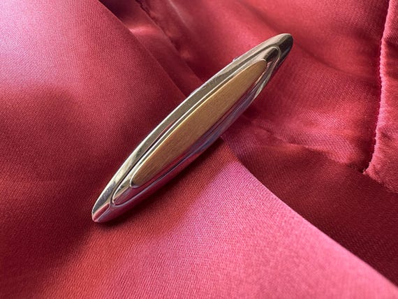 Mid Century Hickok Silver and Gold Modern Tie Clip