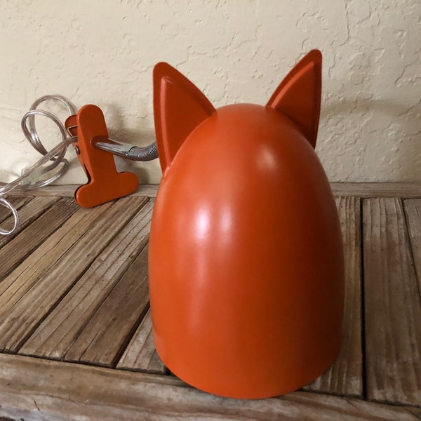 Vintage The Land of Nod Orange Metal Cat Gooseneck  Lamp