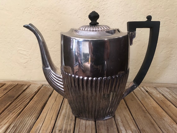 Antique English EPBM Lidded Silver Teapot Art Deco Made In England