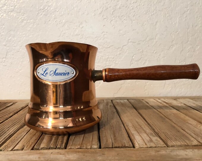 Vintage Copper and Wood Le Saucier Sauce Butter Warmer Teleflora Etsy