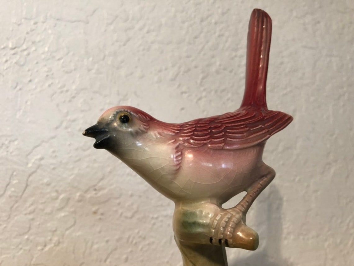 Vintage Brad Keeler Pink Bird Statue Figurine 18 Etsy