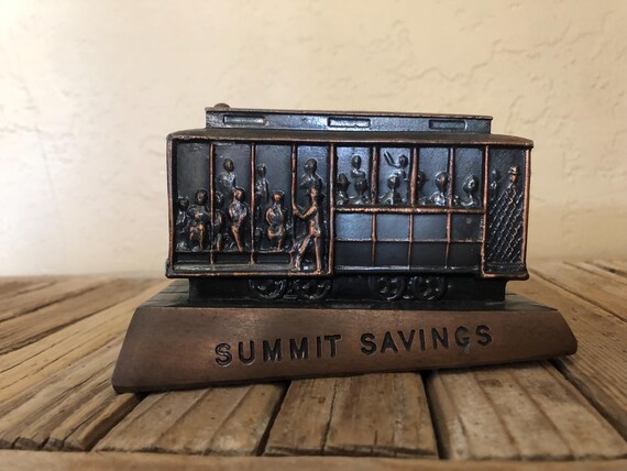 Vintage Copper Colored Metal Summit Savings Bank