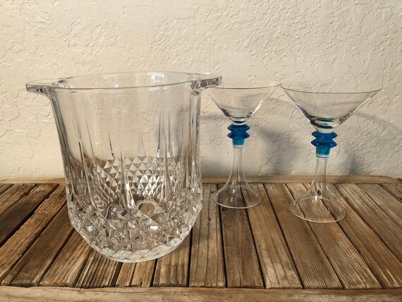 Vintage Pressed Glass Ice Bucket