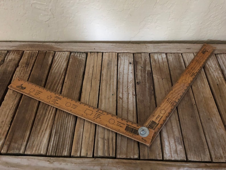 Vintage Spanish Arly Hencho De Mexico Folding Wood Ruler Etsy