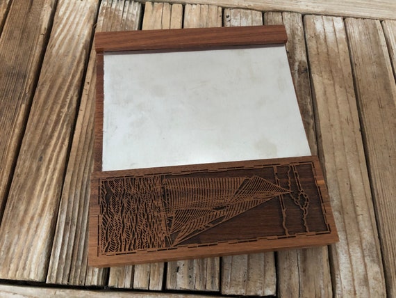 Vintage Walnut Lasercraft Laser Engraved Wood Letter Storage