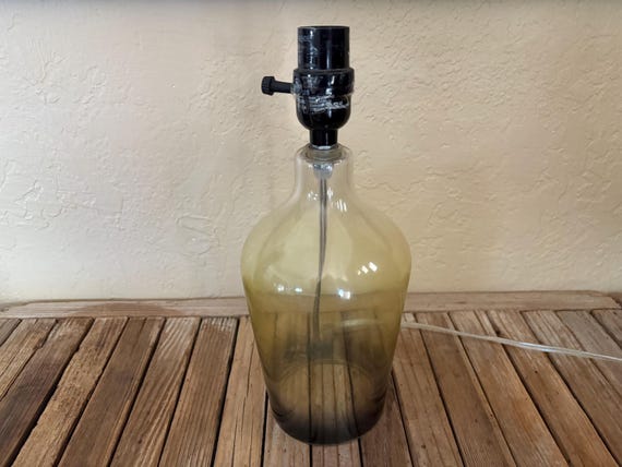 Vintage Green Demijohn Bottle Lamp