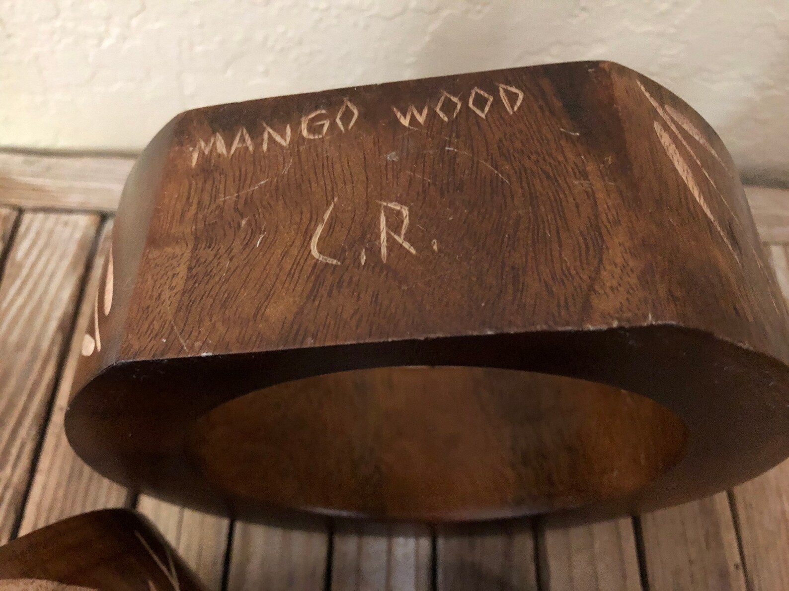 Vintage Round Nesting Mango Wood Bamboo Leaf Candle Holders Etsy