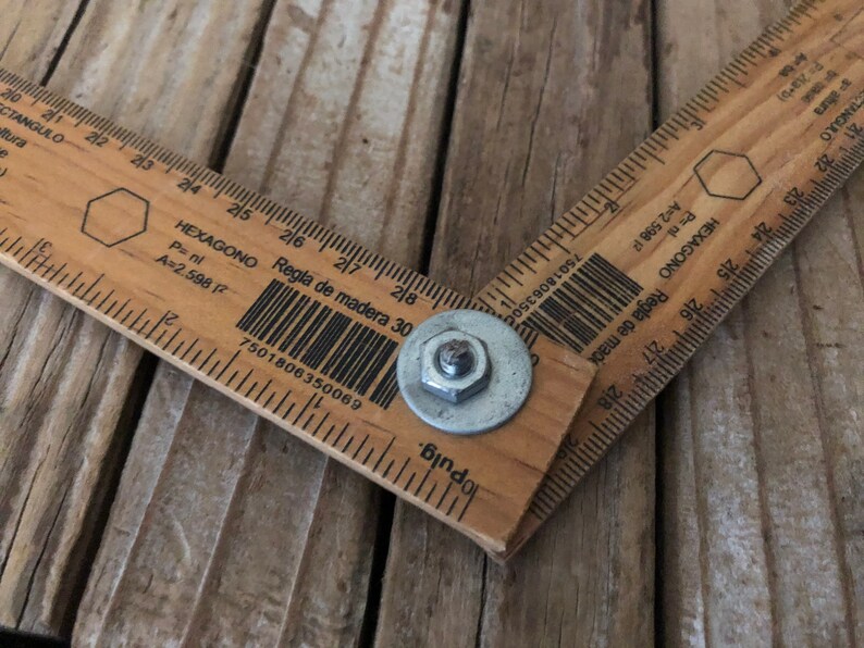 Vintage Spanish Arly Hencho De Mexico Folding Wood Ruler Etsy