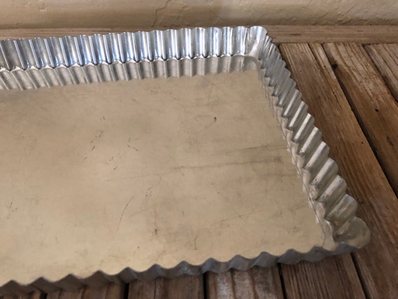Vintage Silver Metal Large Tartlet Pan Silver Baking Mold