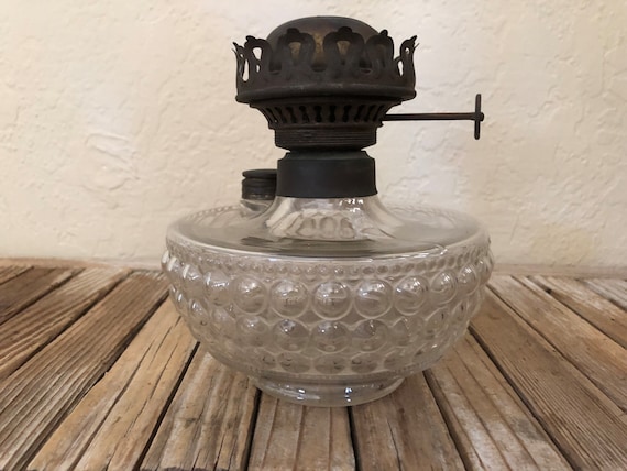 Vintage Clear Knob Glass Oil Lamp Lantern