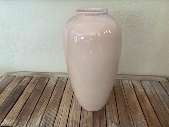 Vintage Japanese Nude Beige Tall Ceramic Vase