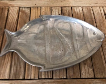 Vintage Pewter Fish York Metalcrafters 1977 Pewter Tray Wall Hanging