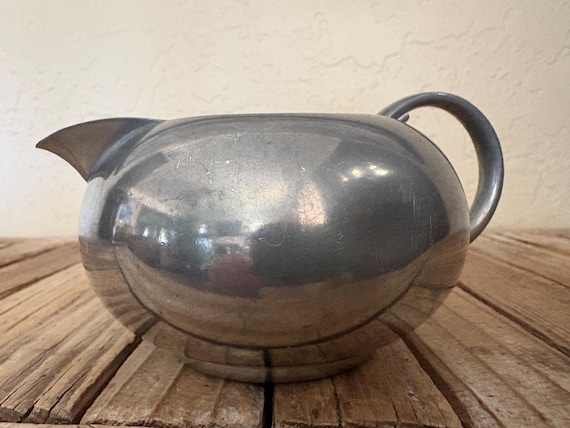 Antique Art Deco KMD Tiel Royal Holland Pewter Creamer Made in Holland