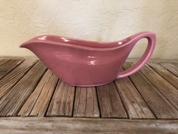 Mid Century Mauve Pink Bauer USA Los Angeles Gravy Boat