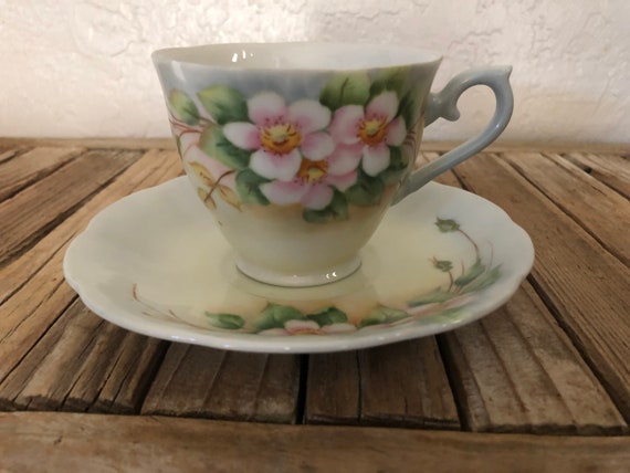 Vintage Handpainted Floral Teacup