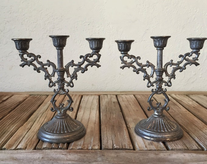 Vintage Hong Kong Candle Stick Holders Pair of Candelabra Etsy