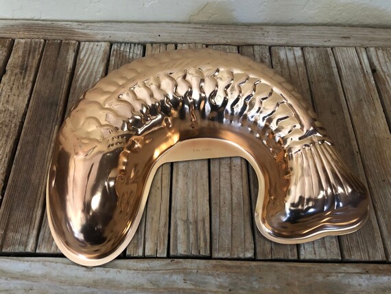 Vintage 51/2 Cup Copper Koi Tin Mold Wall Hangings