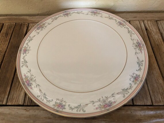 Vintage Christopher Stuart Spring Crest Bone China Cake Plate Pink and White Floral