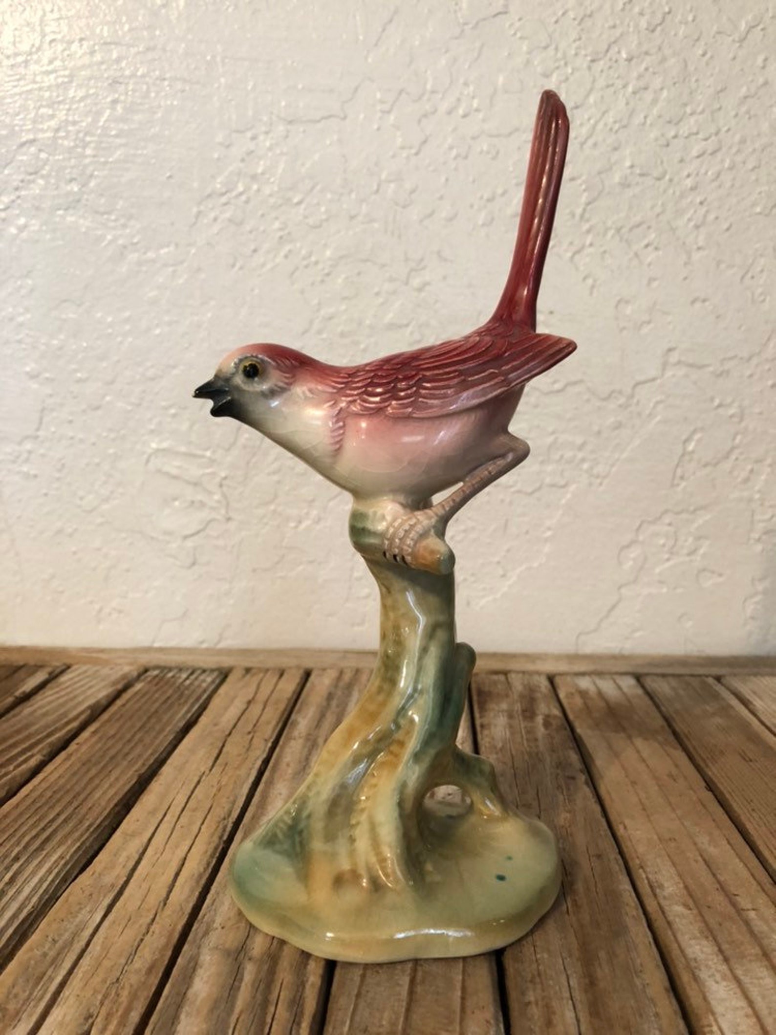 Vintage Brad Keeler Pink Bird Statue Figurine 18 Etsy