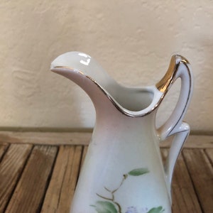 Vintage Hand Painted Ucagco Porcelain Purple Floral Pitcher image 6