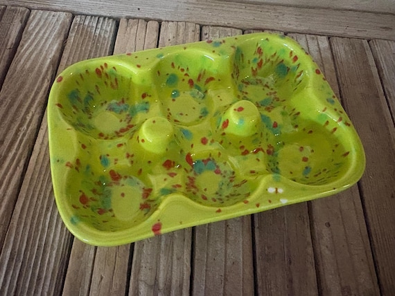 Vintage green Confetti Egg Storage