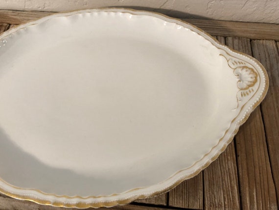 Antique White and Gold Theodore Haviland Limoges France Platter