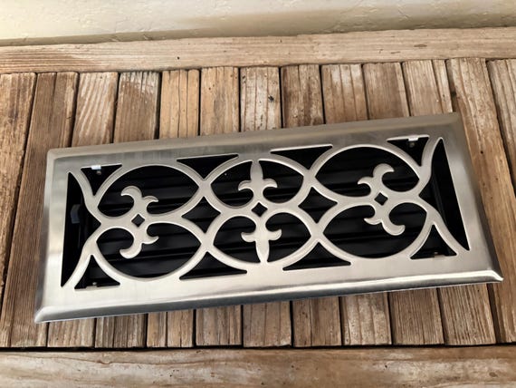 Vintage Silver Metal Floor Register