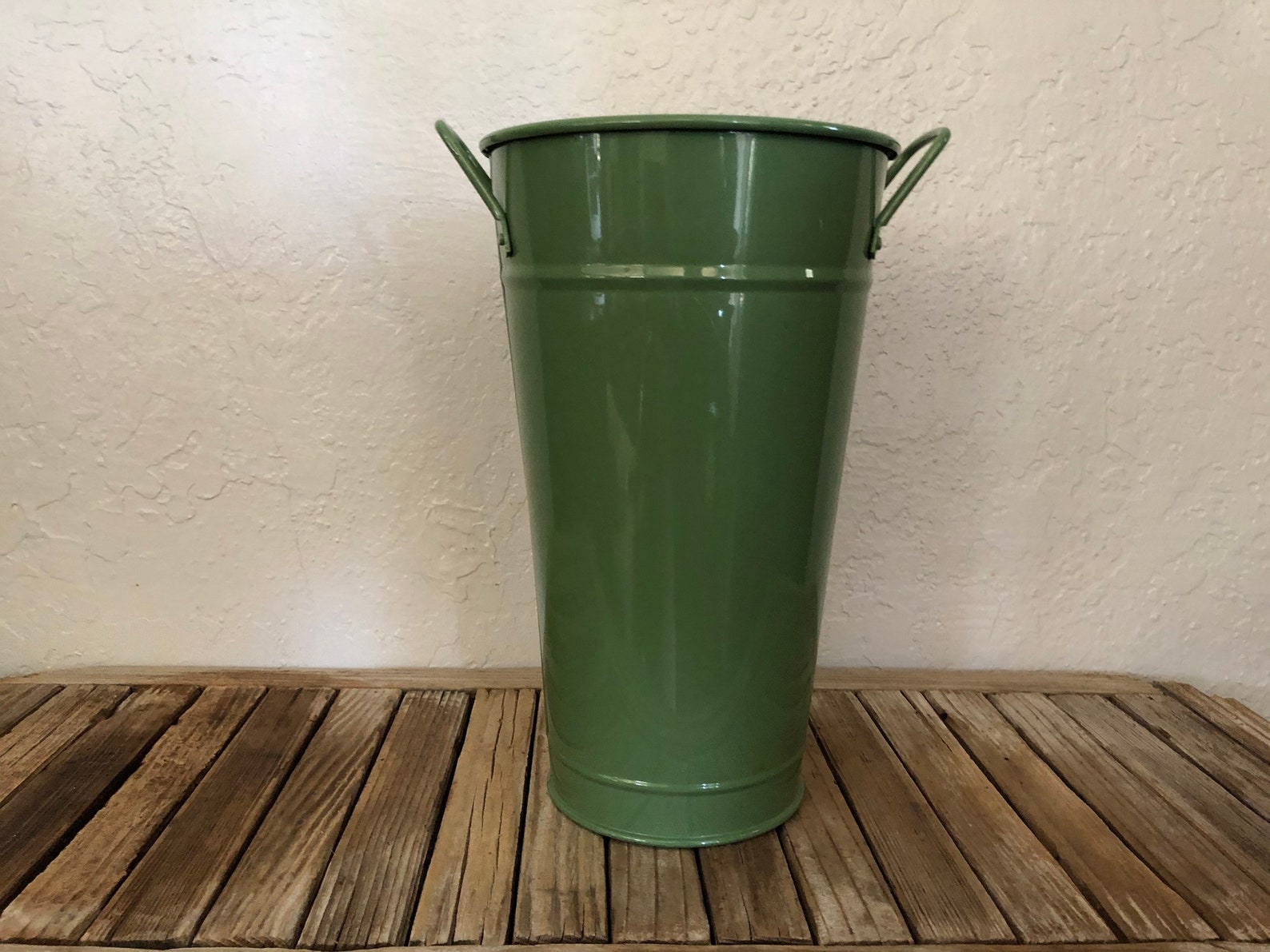 Industrial Green Metal Bucket Etsy