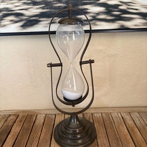 Vintage Bronze Modern 17" Tall Hourglass