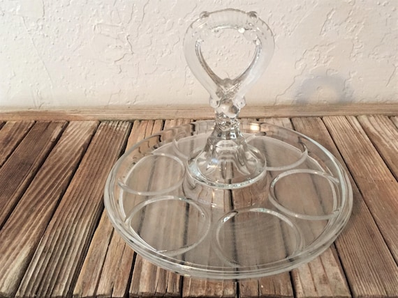 Vintage L E Smith Glass Beverage Tray