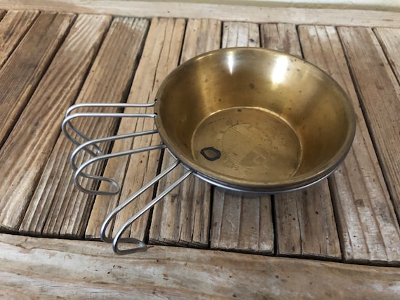 3 Vintage Northern Lights Brass and Japanese Stainless Steel Camping Bowl Cups