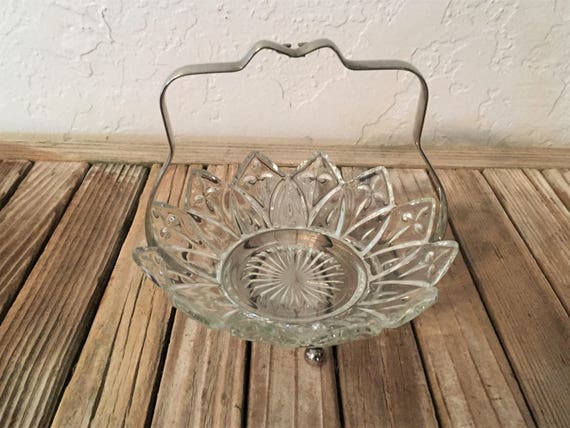 Vintage Silver and Glass Serving Dish